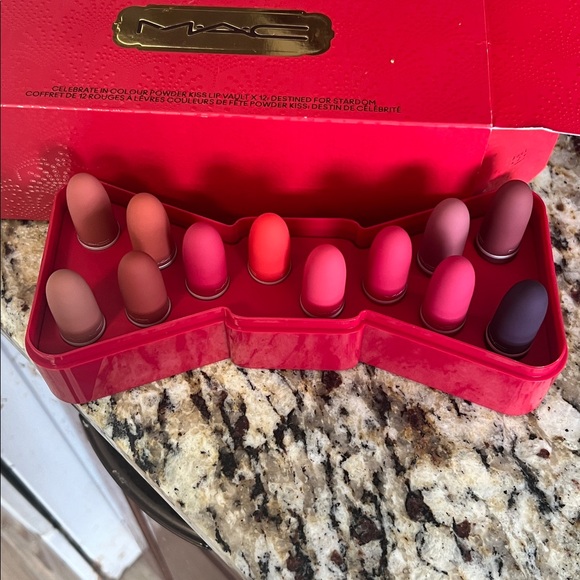 ❄️⚡️MAC Cosmetics Celebrate In Colour Powder Kiss Lip Vault x12 - Picture 3 of 10